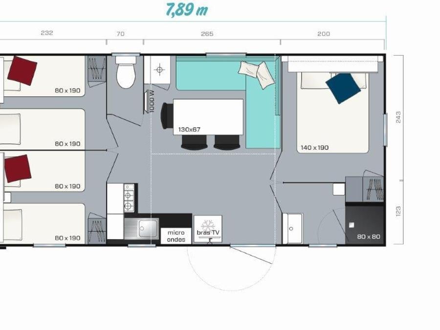 Mobilhome 6 personnes - MH3 6 couchages 31.5 m² 3