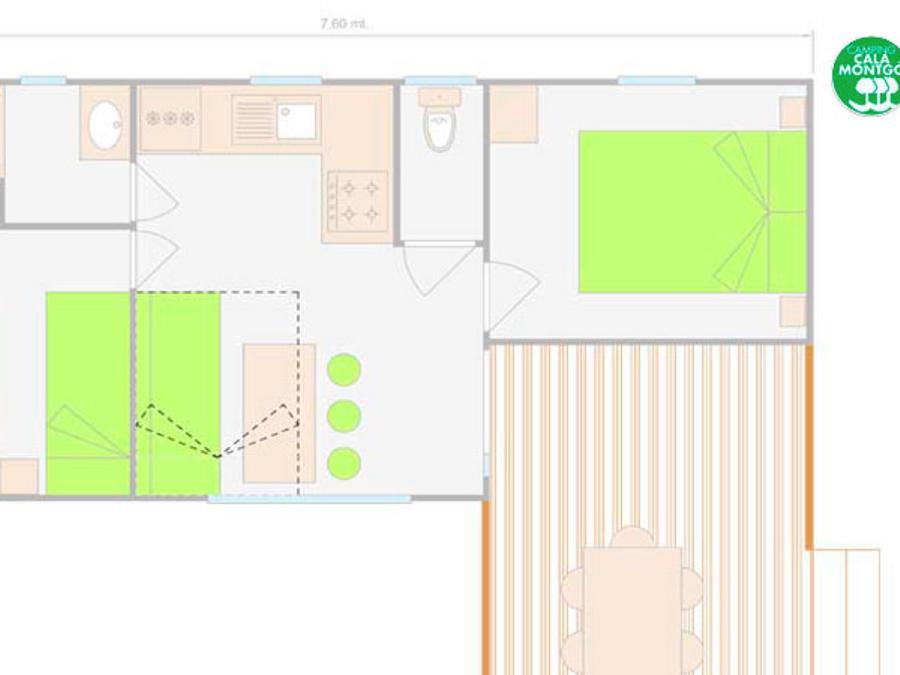 Mobilhome 4 personnes - BASIC - CLIM - DRAPS - SERVIETTE - WIFI 7