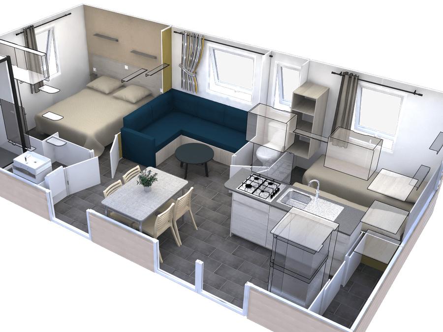 Mobilhome 4 personnes - Confort - 2 chambres - TV 6