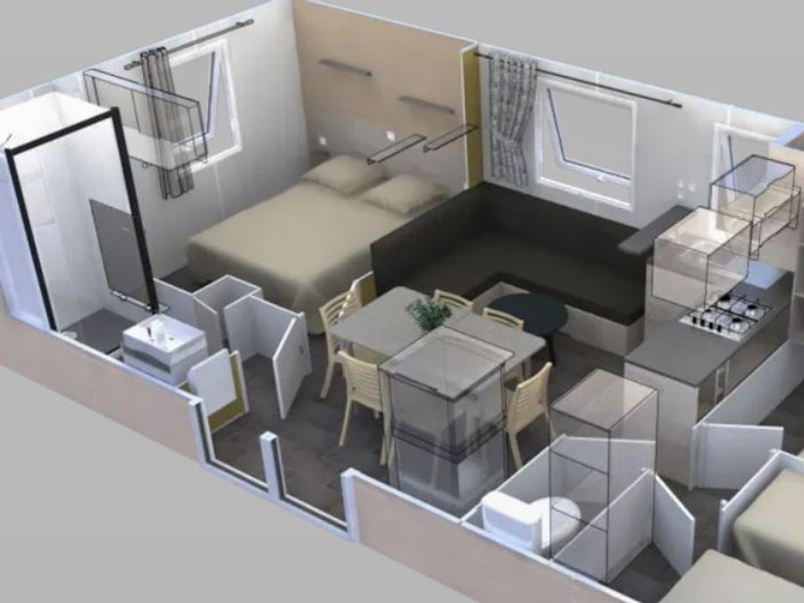 Mobilhome 6 personnes - Confort 3 chambres -TV 9