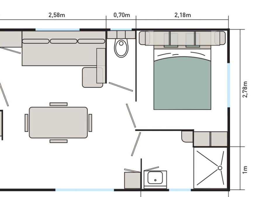 Mobilhome 4 personnes - PRIVILEGE 2 CH 4 PERS 2