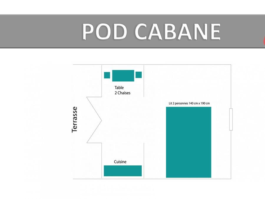 Hébergement 2 personnes - POD CABANE. ECO 4