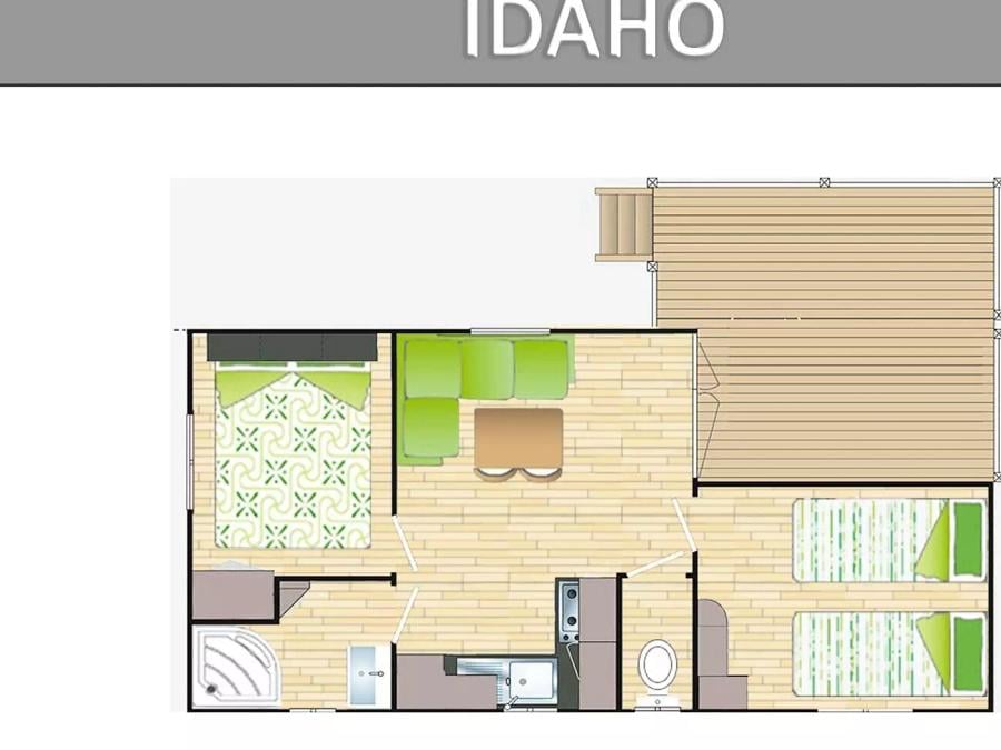 Mobilhome 4 personnes - Mobil-home Idaho Standard 3 Pièces 4 Personnes Climatisé 9