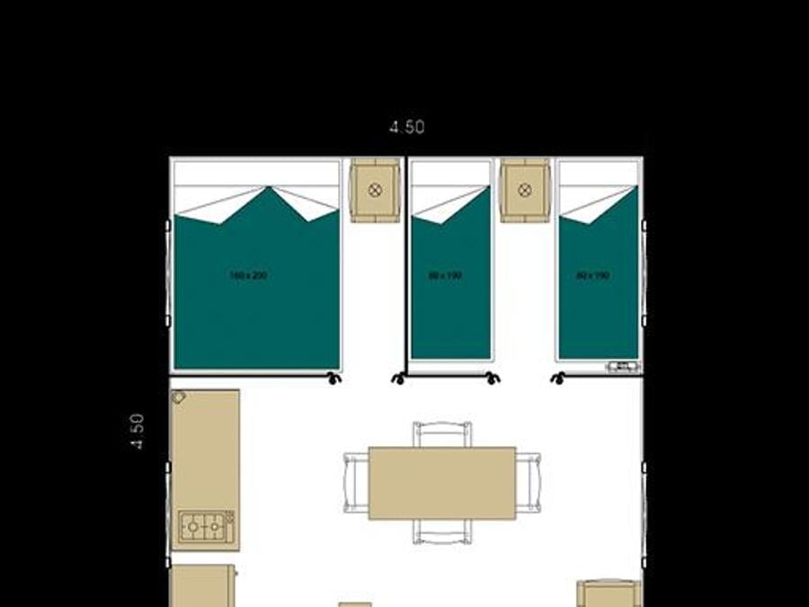 Bungalow toilé 4 personnes - JUNGLE LODGE sans sanitaires, sans eau 4
