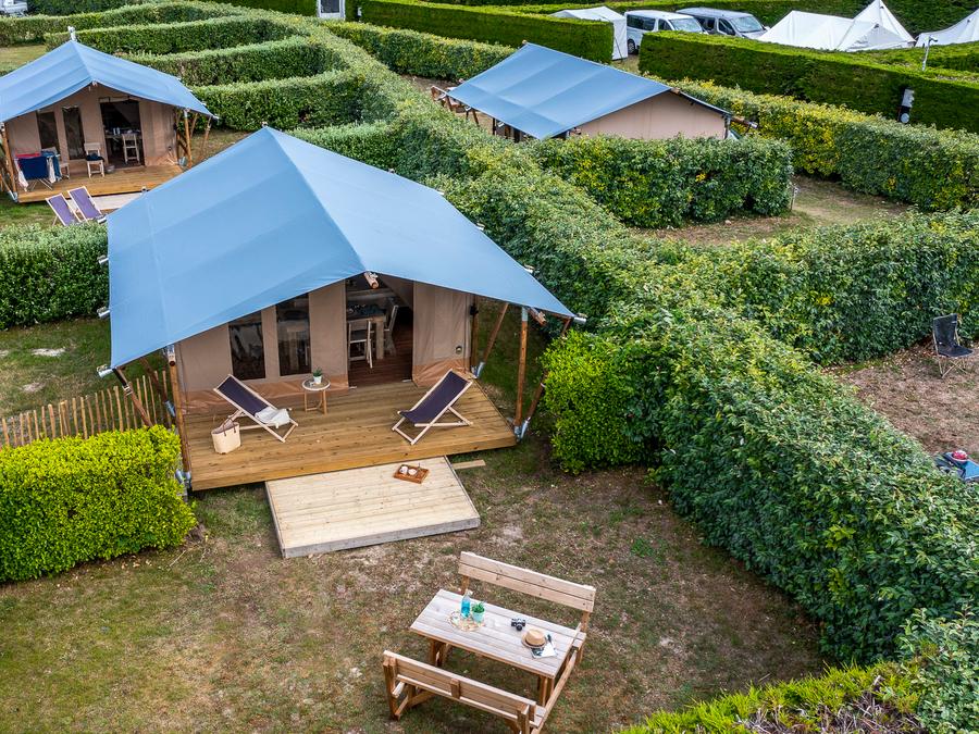 Tente en toile et en bois 5 personnes - Lodge (sans sanitaires) 6
