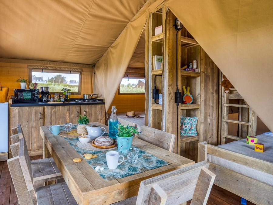 Tente en toile et en bois 5 personnes - Lodge (sans sanitaires) 5
