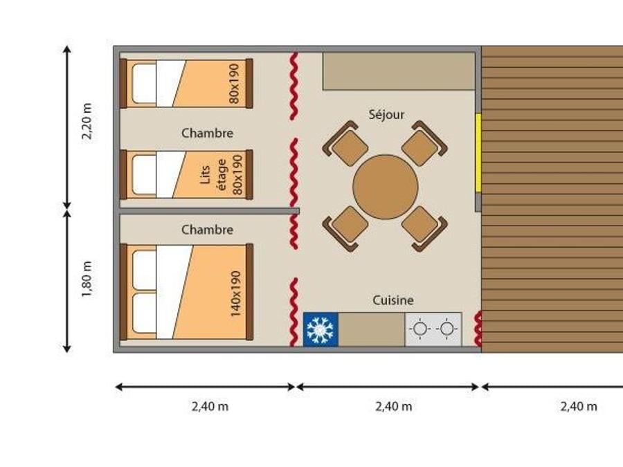 Tente en toile et en bois 5 personnes - L'Amazone (sans sanitaires) 4