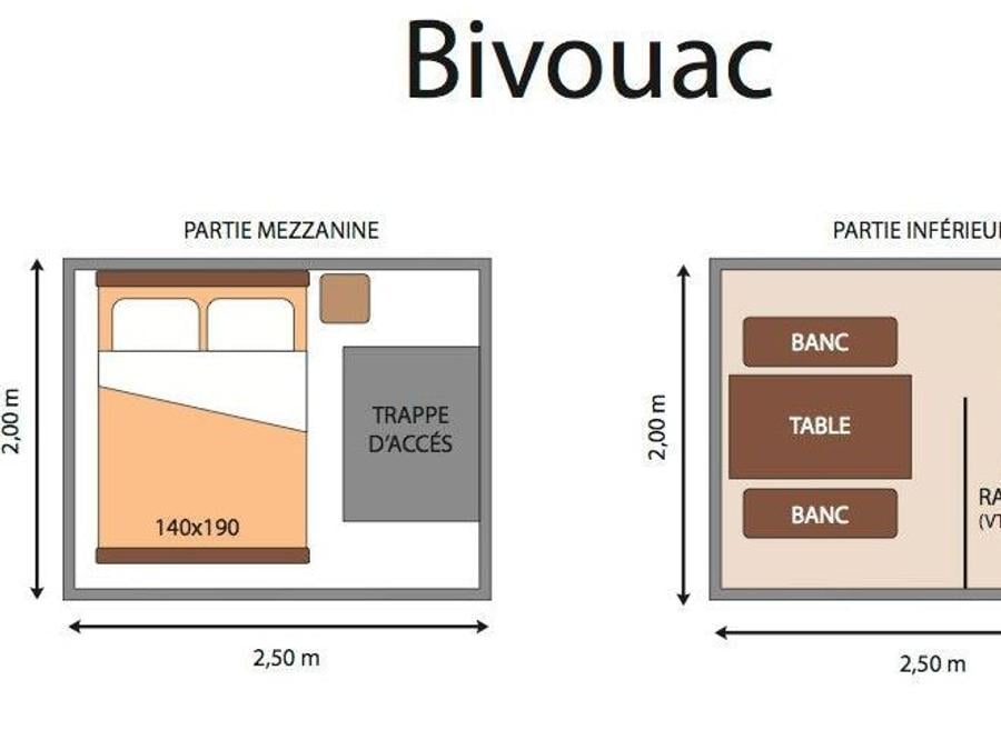 Tente en toile et en bois 2 personnes - Bivouac (sans sanitaires) 1