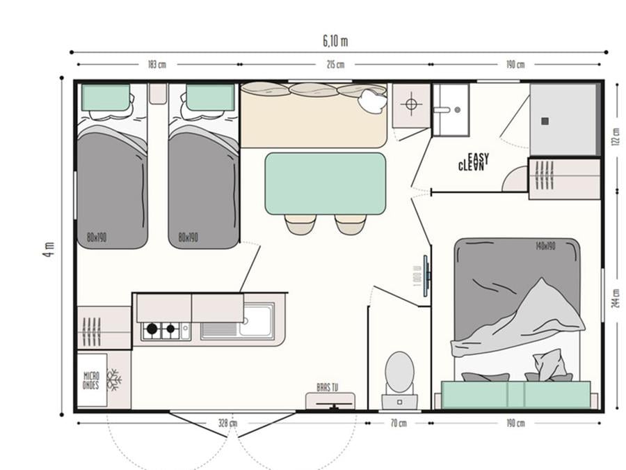 Mobilhome 4 personnes - Pivert 4