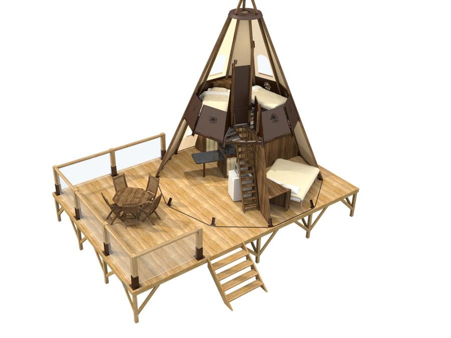 Hébergement 4 personnes - Indienne Tipi Home 12