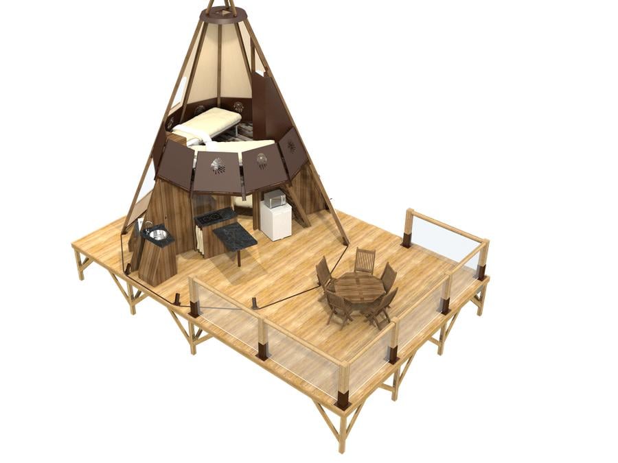 Hébergement 4 personnes - Indienne Tipi Home 5