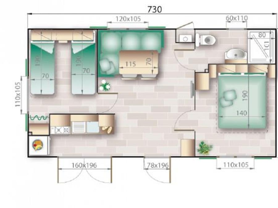 Mobilhome 4 personnes - Comfort 6