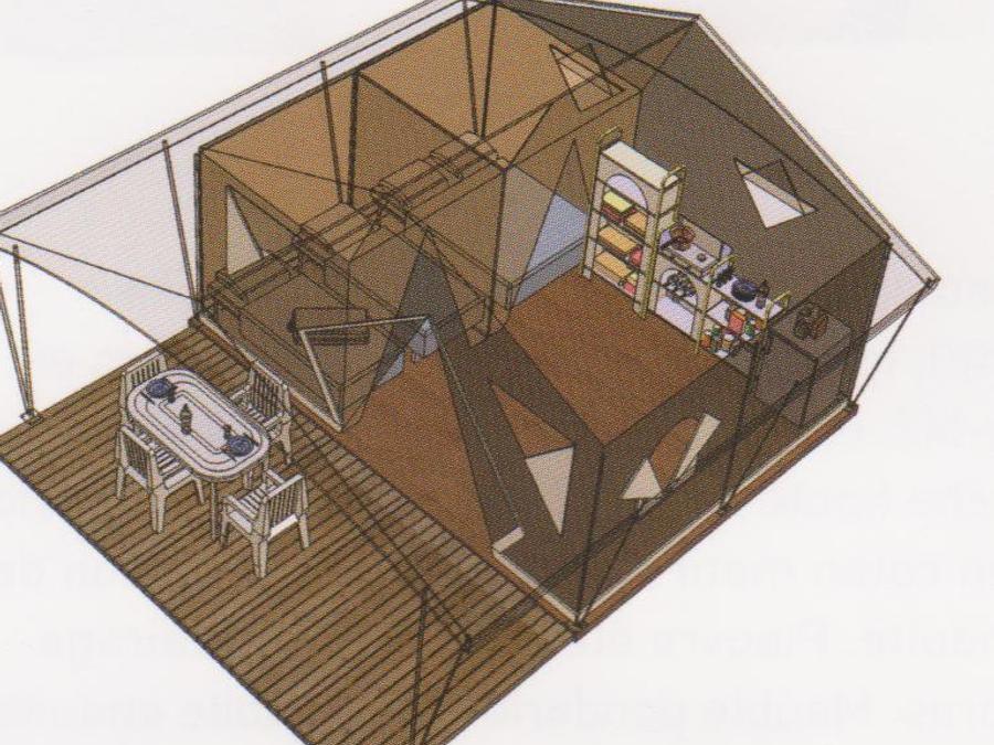 Bungalow toilé 4 personnes 2
