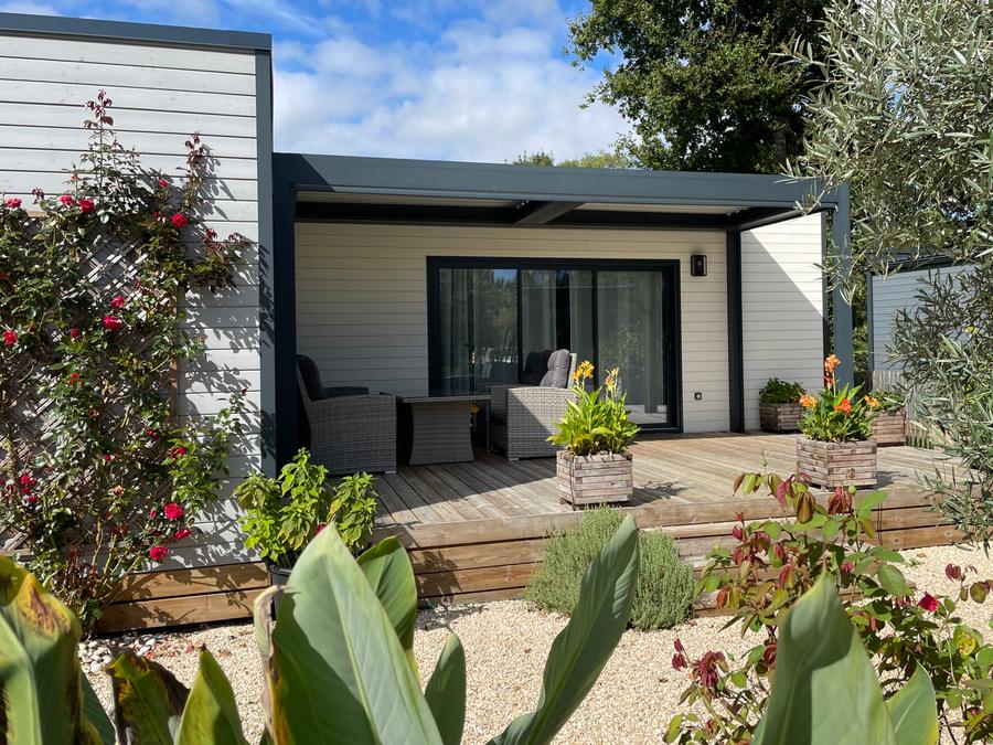 Mobilhome 6 personnes - COSY ECOLODGE (DF17) 3CH - CLIM - PISCINE/JACUZZI - WIFI - 2 TERRASSES 6 pers 0