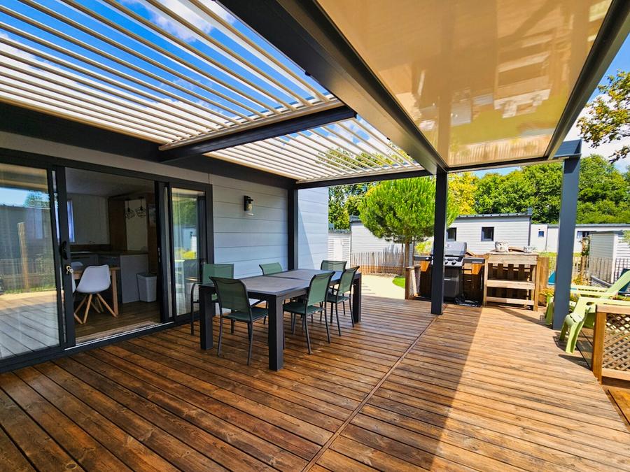 Mobilhome 8 personnes - ECOLODGE FAMILIAL (DF31) 3CH - 2SDB - CLIM - WIFI - PISCINE/JACUZZI - 2 TERRASSES 8 pers 4