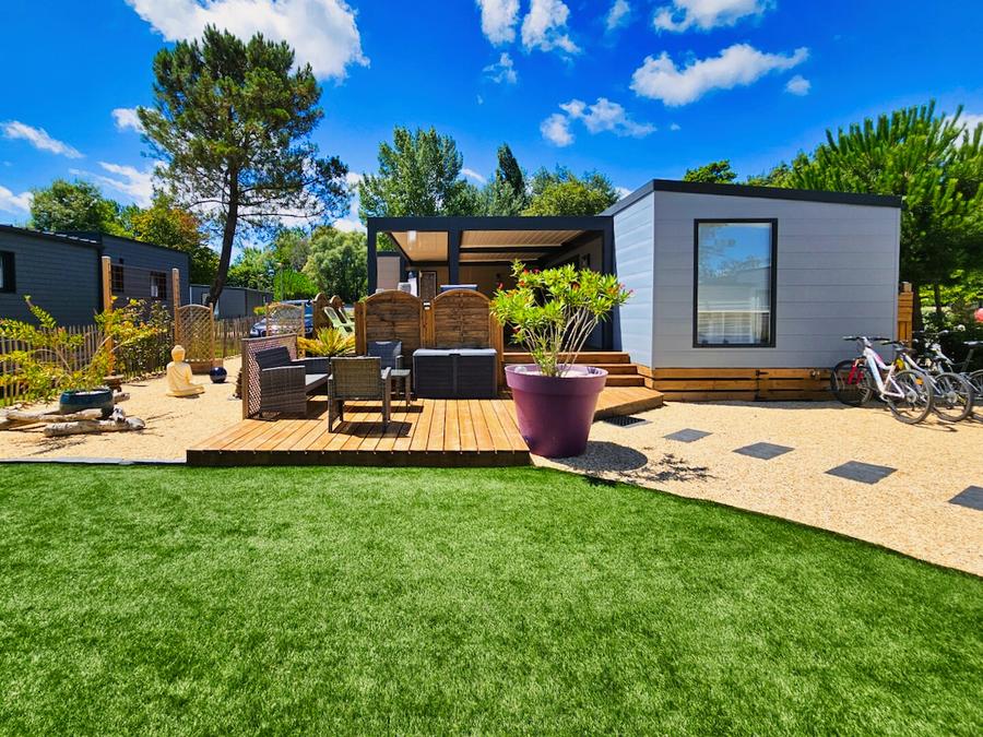 Mobilhome 8 personnes - ECOLODGE FAMILIAL (DF31) 3CH - 2SDB - CLIM - WIFI - PISCINE/JACUZZI - 2 TERRASSES 8 pers 0