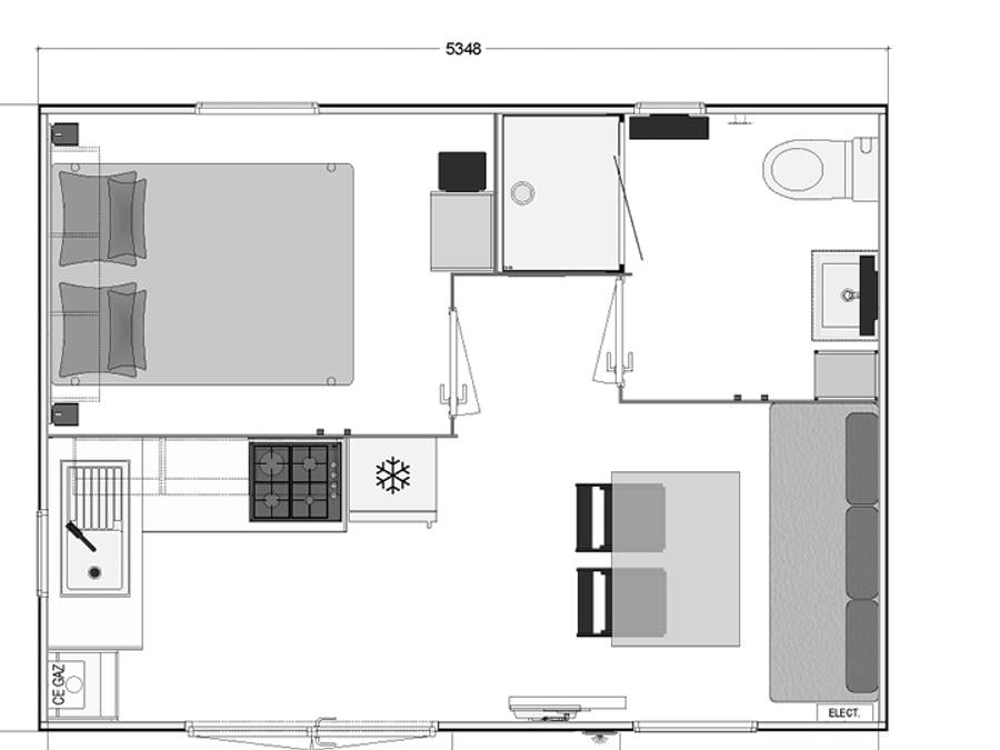Mobilhome 2 personnes - Bahia Small 1 chambre 1