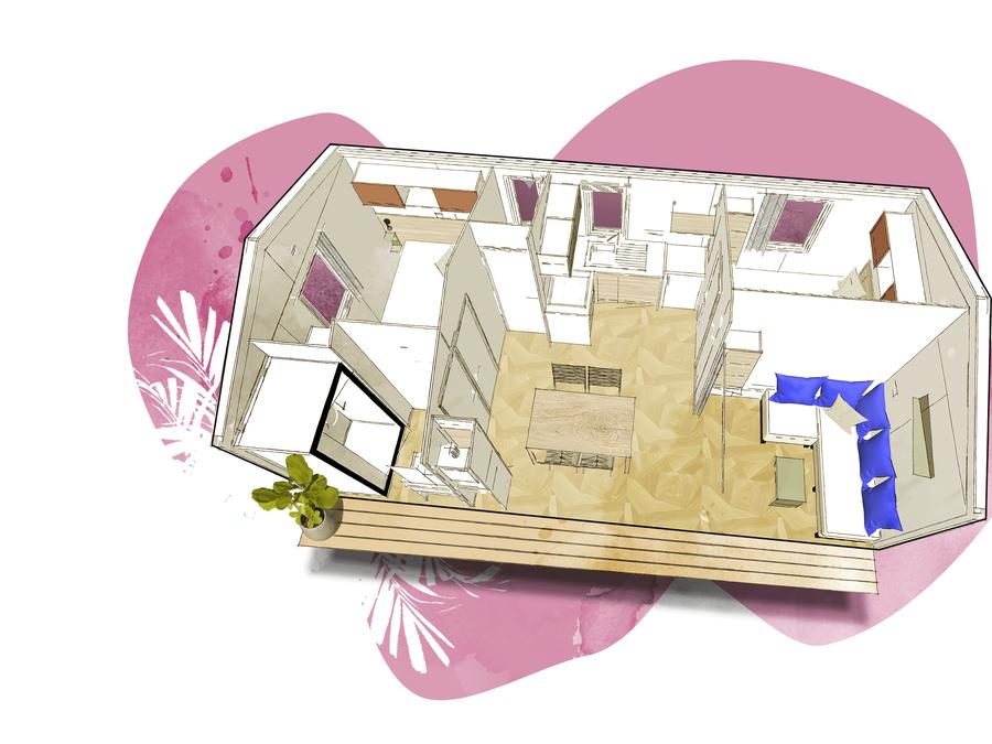 Mobilhome 4 personnes - CONFORT - 2 chambres - Climatisation 1