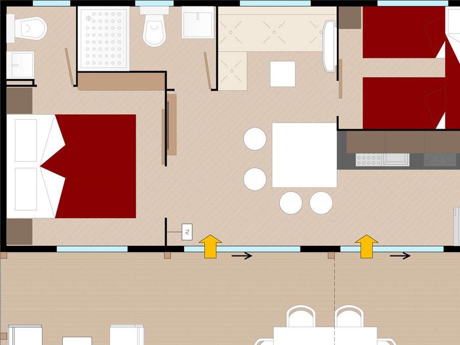 Mobilhome 5 personnes - Maxicaravan ROCCA dimanche/dimanche 11