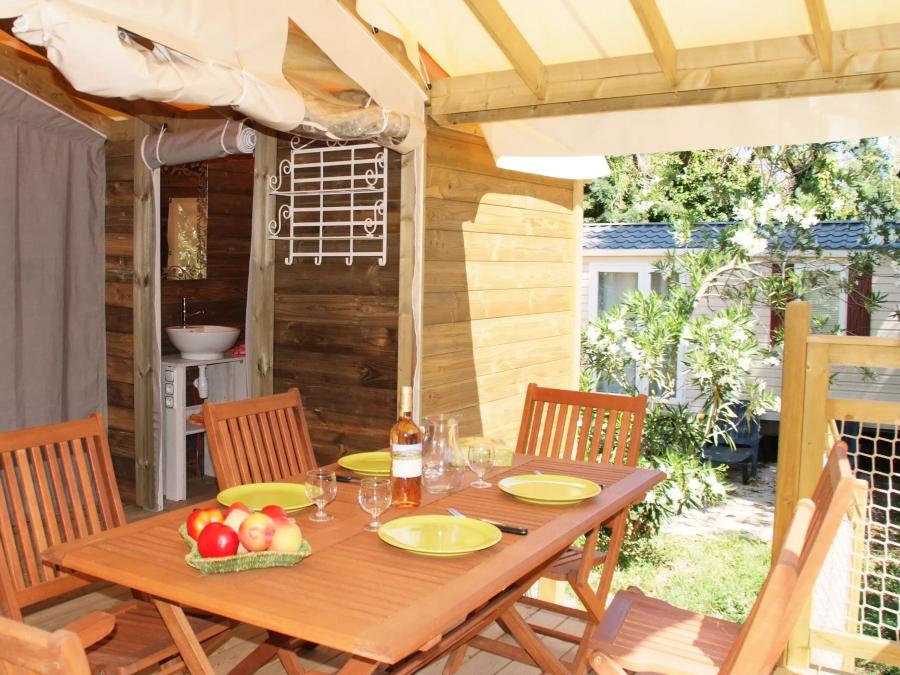Tente en toile et en bois 5 personnes - Caba'nature 3 Pièces 5 Personnes 2