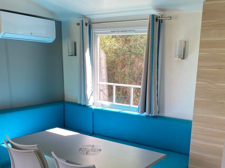 Mobilhome 6 personnes - Mobil-home Premium 30 m² (3 chambres) terrasse semi-couverte 15m² + TV + LV + Clim 6 pers 10