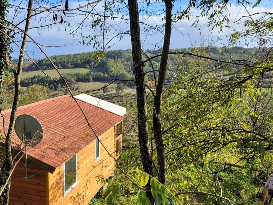 Chalet 4 personnes - Chalet Premium 30m² (2 chambres) + terrasse couverte 12m² + clim + TV + LV 4 pers 4