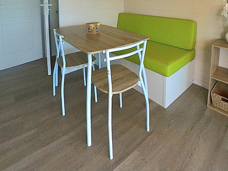 Chalet 4 personnes - Chalet Premium 30m² (2 chambres) + terrasse couverte 12m² + clim + TV + LV 4 pers 10