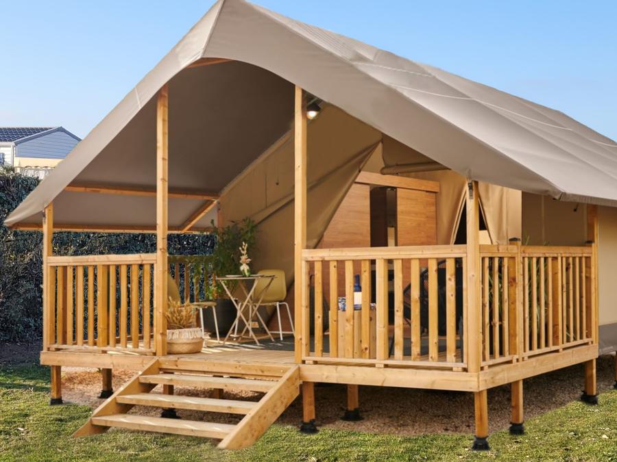 Tente en toile et en bois 5 personnes - Tente Safari 2 CH 5 pers 0
