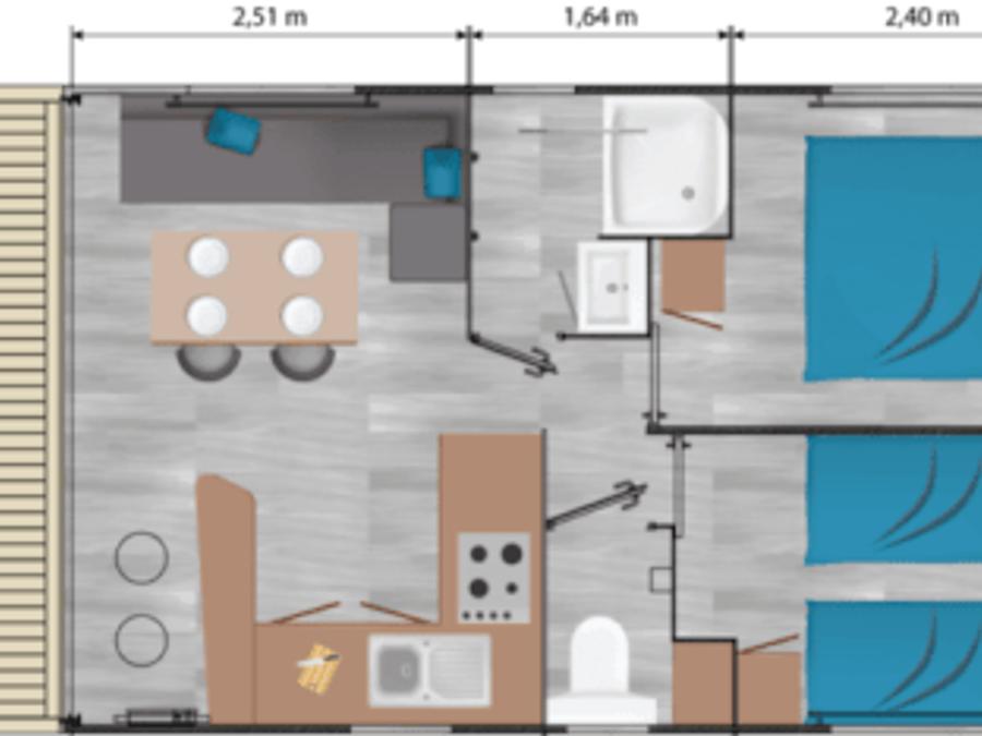 Mobilhome 4 personnes - Confort Plus 2 CH 4 pers 5