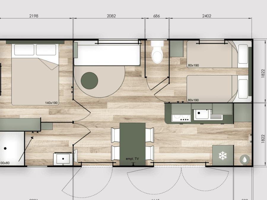 Mobilhome 4 personnes - Trigano Confort 4 personnes 11