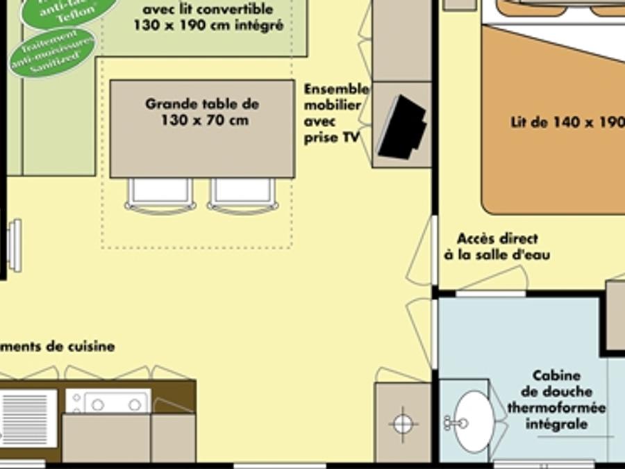 Mobilhome 4 personnes - MERCURE 29m² - 2 chambres 7