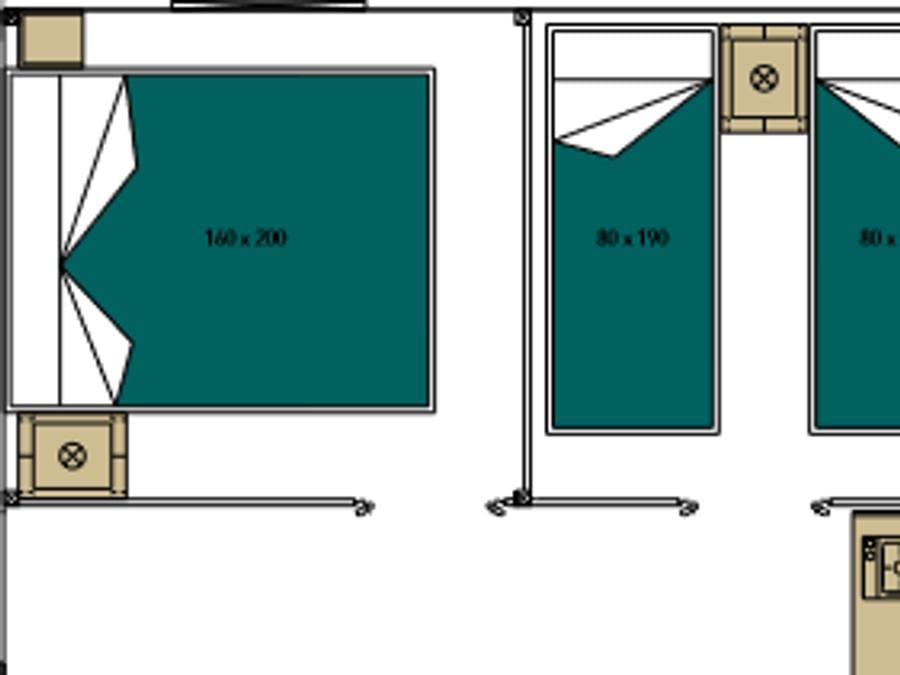 Lodge 4 personnes - Mini-Wood sur pilotis en toile , sans sanitaires, pour 4 personnes 15