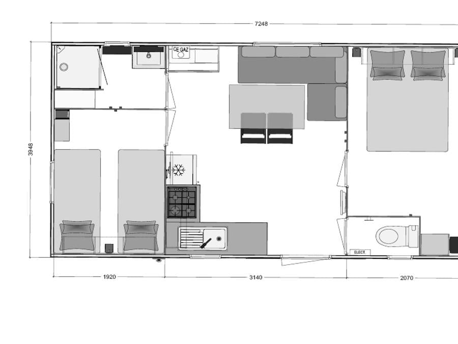 Mobilhome 4 personnes - MOBIL-HOME RIDOREV 30m2, 2 chambres, 4 personnes 10