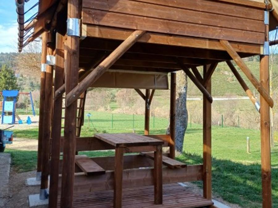 Tente en toile et en bois 2 personnes - Tente Bivouac sur pilotis bois et toile, sans sanitaires pour 2 personnes 3