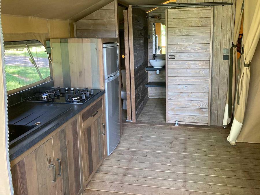 Tente en toile et en bois 5 personnes - Lodge en bois KENYA - 2 chambres 3