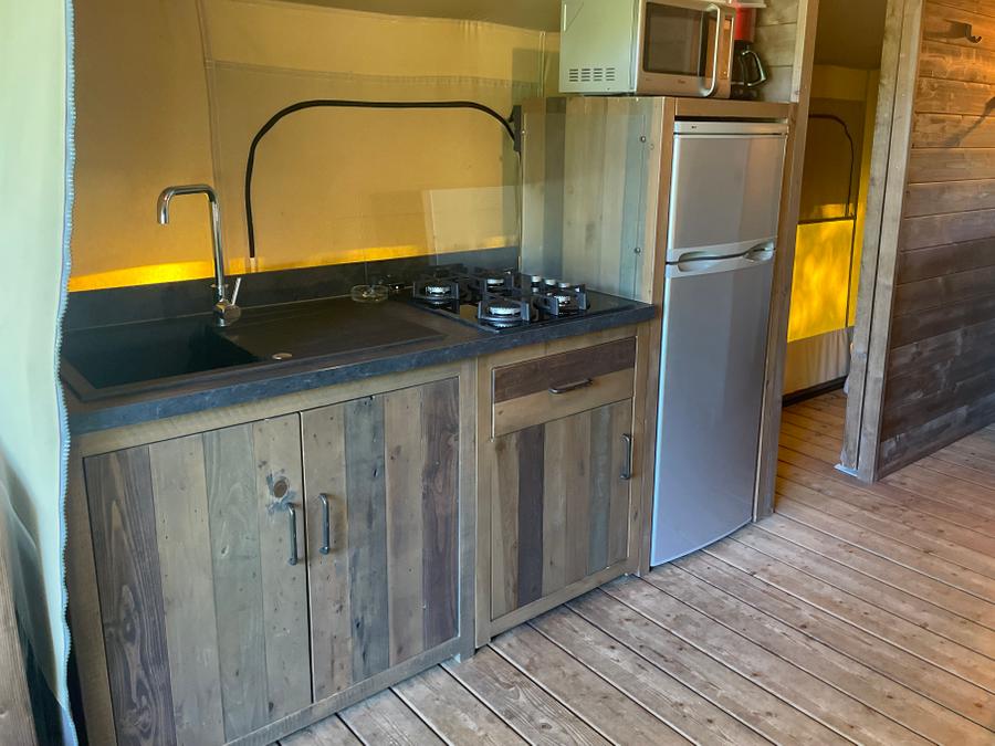 Tente en toile et en bois 5 personnes - Lodge en bois KENYA - 2 chambres 5