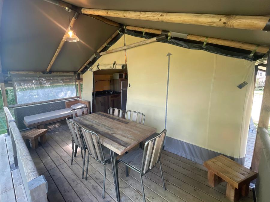 Tente en toile et en bois 5 personnes - Lodge en bois KENYA - 2 chambres 6
