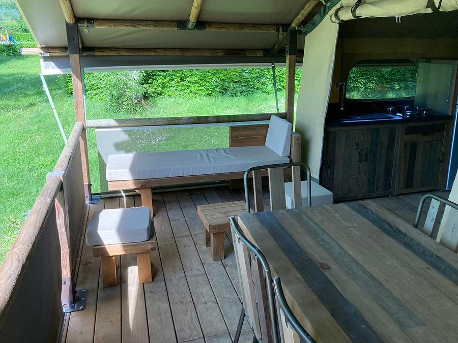 Tente en toile et en bois 5 personnes - Lodge en bois KENYA - 2 chambres 1