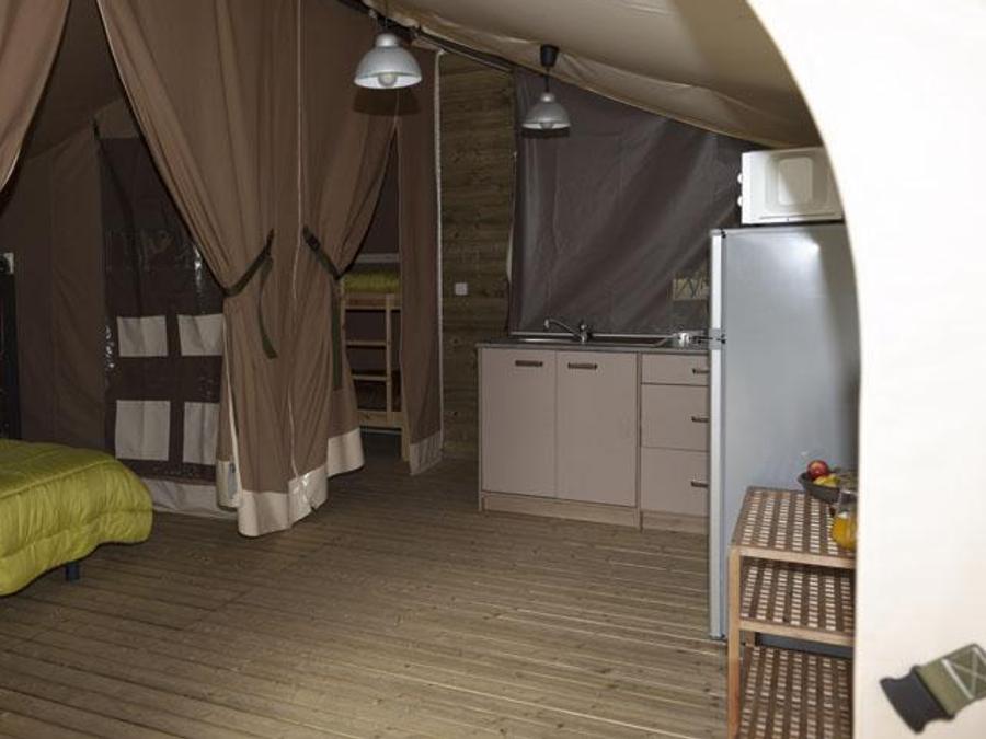 Tente en toile et en bois 5 personnes - Lodge NIAGARA 40m² avec Salle de bain 2