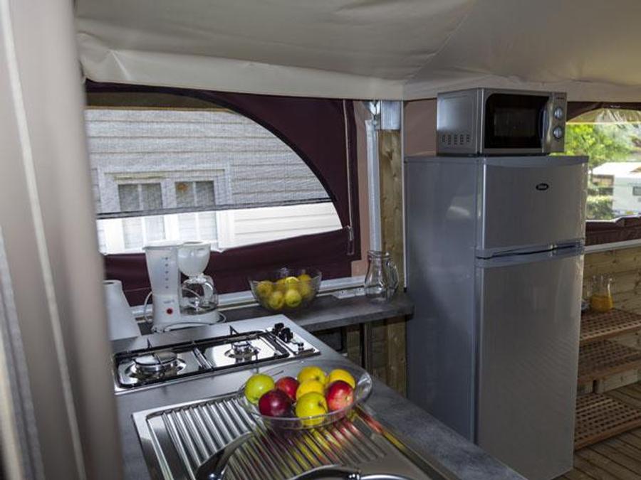 Tente en toile et en bois 5 personnes - Lodge NIAGARA 40m² avec Salle de bain 3