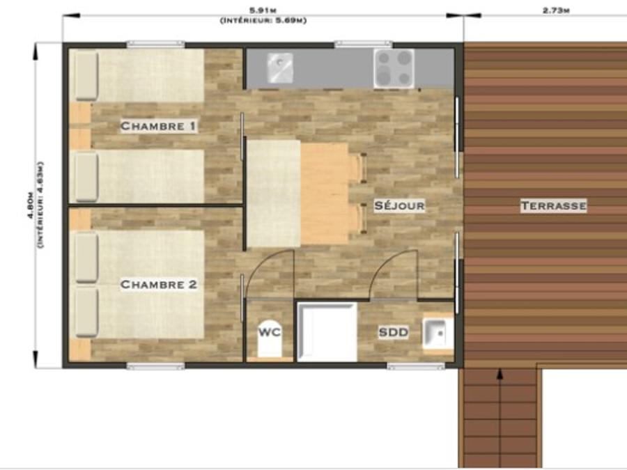 Hébergement 4 personnes - CABANE LODGE cape town 4 p 13