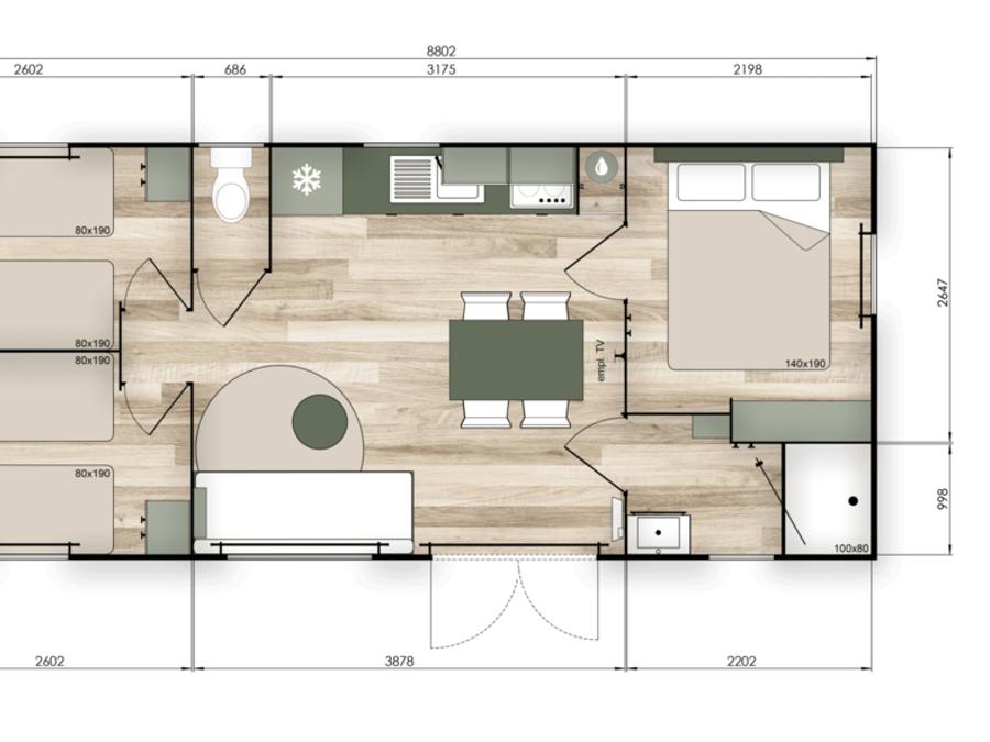 Mobilhome 6 personnes - NEST 35.3 - 3 Chambres 9