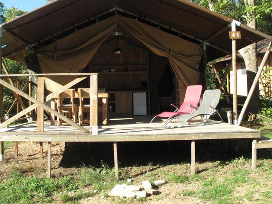 Tente en toile et en bois 5 personnes - Tente Lodge Luxe 0