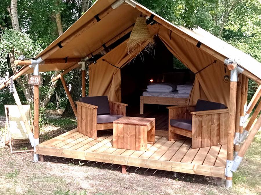Tente en toile et en bois 2 personnes - Lodge Duo 1