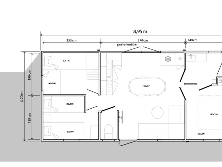Mobilhome 6 personnes - Sunêlia Luxe Traversant 3 Chambres - 1SDB - 33m² 7