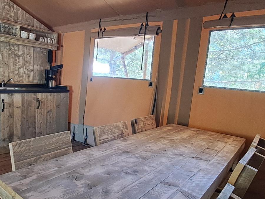 Tente en toile et en bois 6 personnes - Safari Prestige Plus 6pers 3ch 1SDB 49m² 4