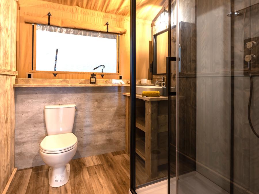 Tente en toile et en bois 6 personnes - Safari Prestige Plus 6pers 3ch 1SDB 49m² 11