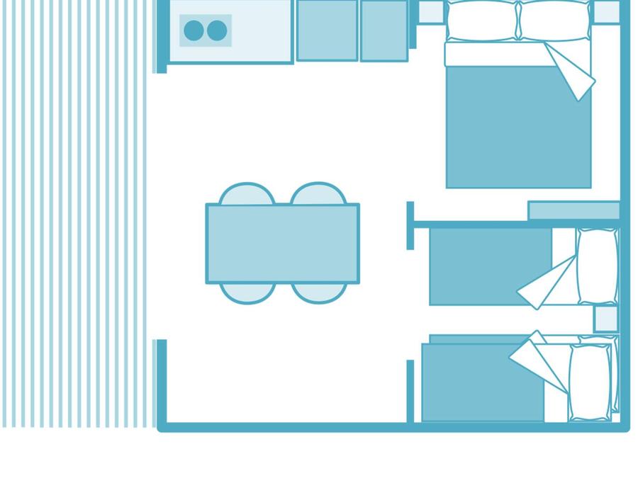 Tente 5 personnes - Eco Lodge 2 chambres - sans sanitaire 3