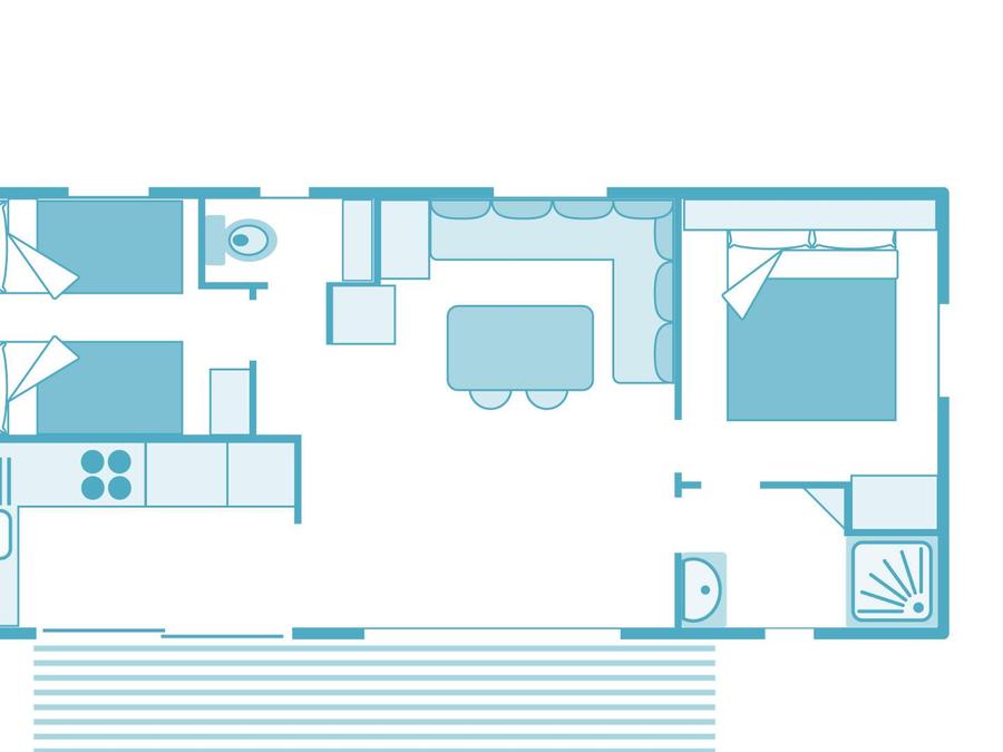 Mobilhome 5 personnes - Prestige Plus 32m² 2 chambres - climatisé 5
