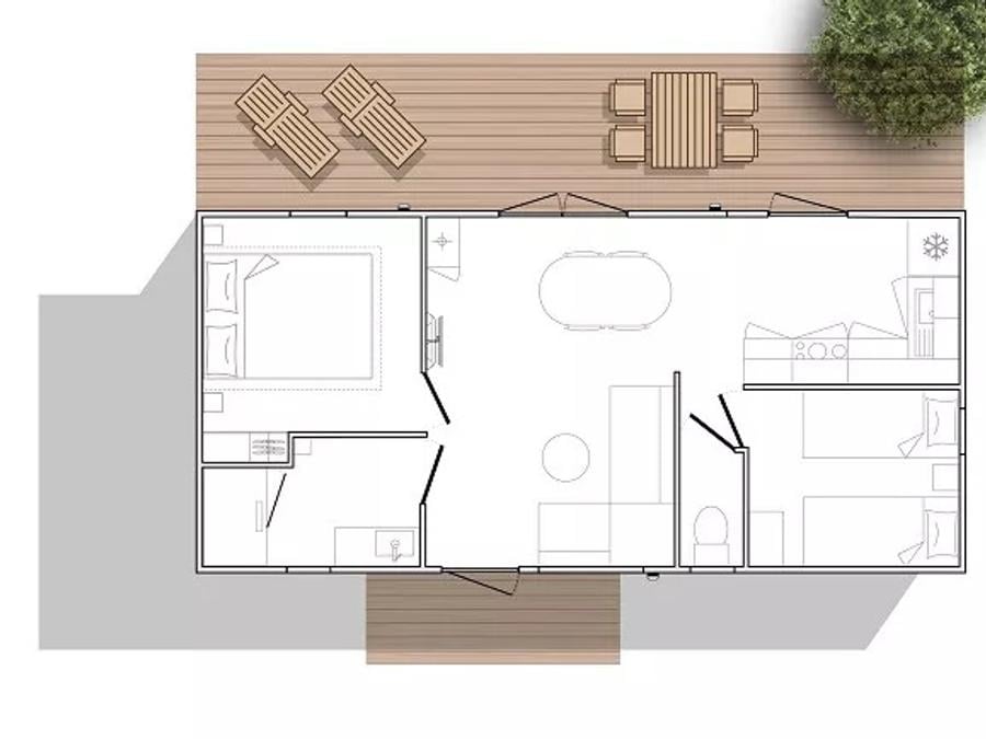 Mobilhome 4 personnes - Mobil-Home Sunelia Luxe 32m² 2 chambres - Climatisé 4
